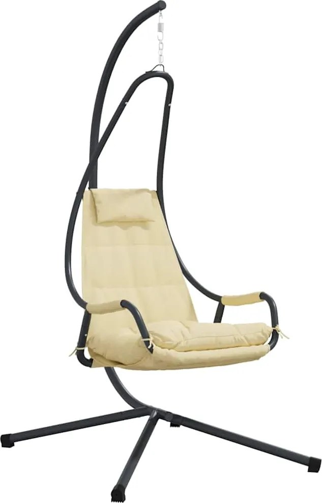 vidaXL Scaun suspendat ou Manual Bej 94 x 107 x 196,5 cm Oțel