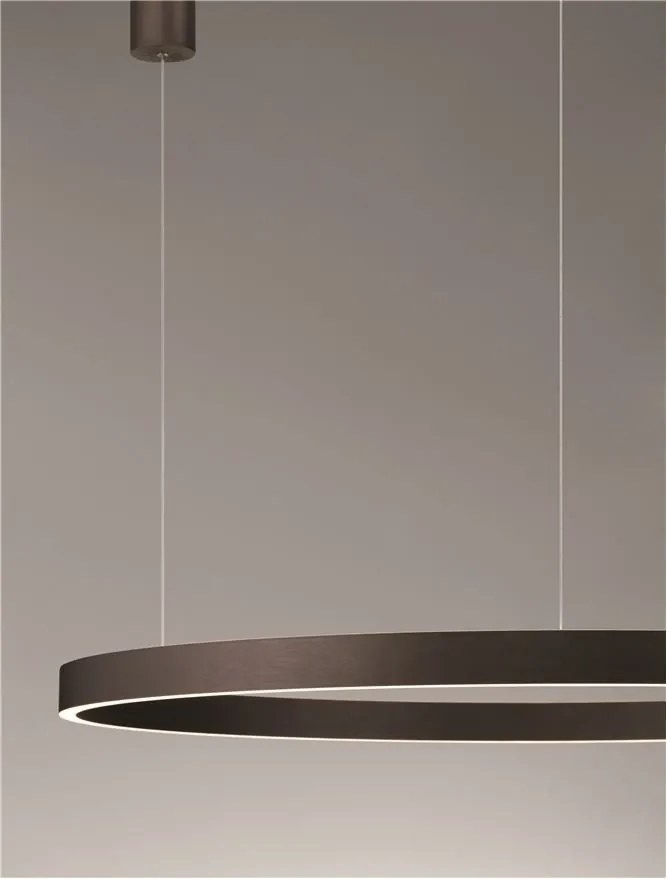 Lustra LED circulara ELOWEN 98cm, maro