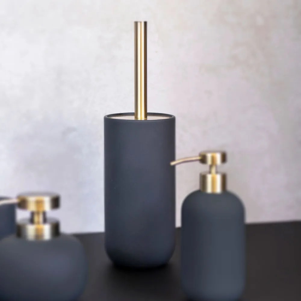Perie de WC gri antracit din ceramică Lotus – Mette Ditmer Denmark