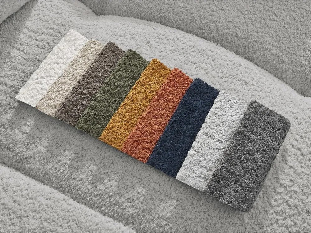 Colțar gri deschis extensibil/cu spațiu de depozitare cu tapițerie din țesătură bouclé (cu colț pe partea dreaptă/cu șezlong) Roxelane – Bobochic Paris