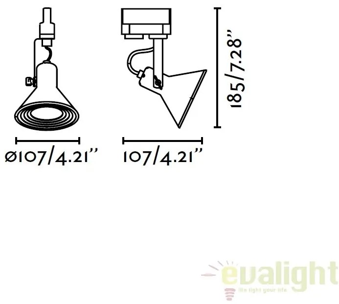 Spot alb directionabil pe sina, CUP 40594