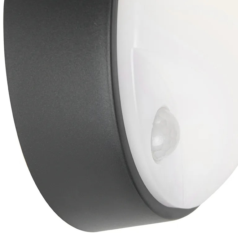Lampă de perete exterioară neagră cu LED cu senzor de mișcare IP54 - Hortus