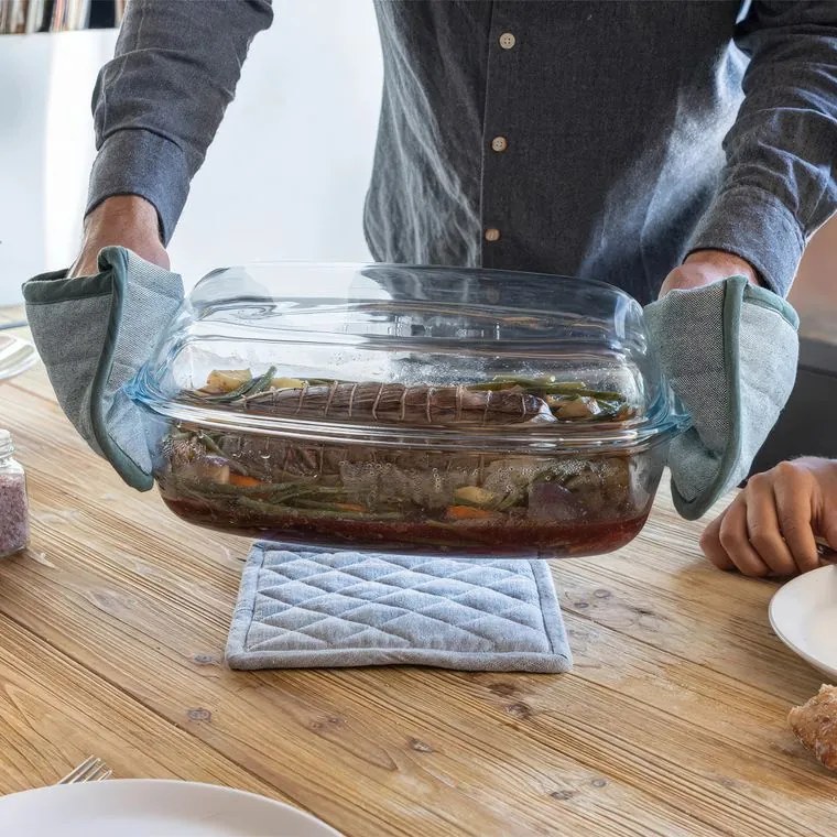 Pyrex Vas de sticlă pentru copt cu capac PYREX 6,7 l
