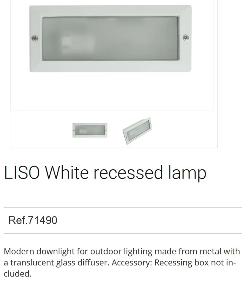 Spot / Corp iluminat de exterior incastrabil IP44 LISO alb