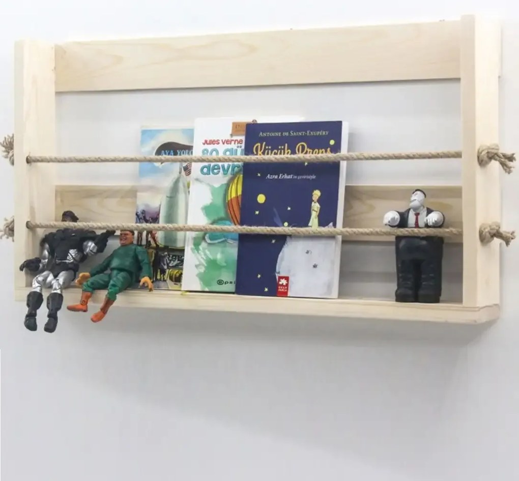 Raft de perete,biblioteca,seria wood,Homs, lemn natur,700032