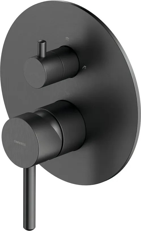 Baterie cada-dus incastrata Omnires Y monocomanda finisaj grafit periat fara corp ingropat