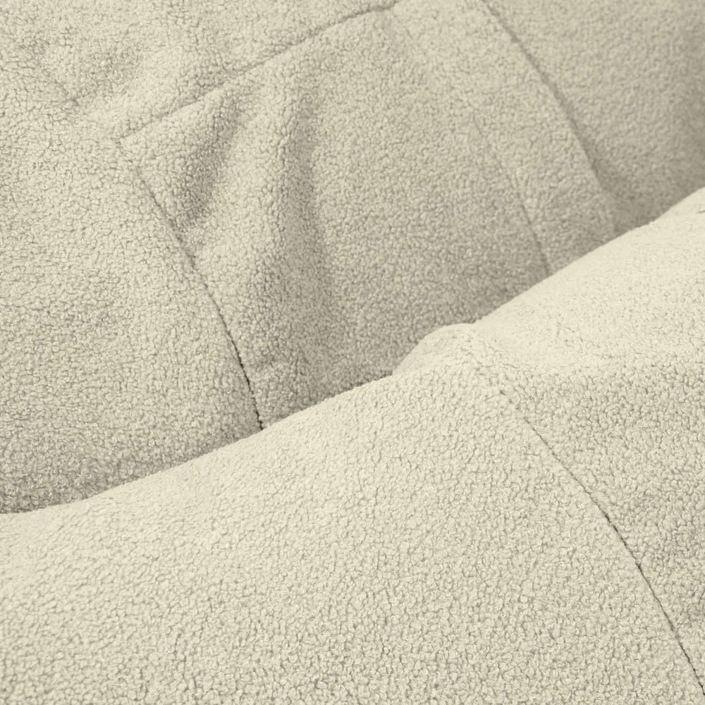 Fotoliu bean bag crem cu tapițerie din țesătură bouclé Roll 105 – SLOWDOWN