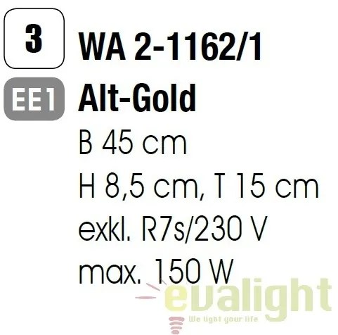 Aplica de perete Belvina WA 2-1162/1 alt-gold OR
