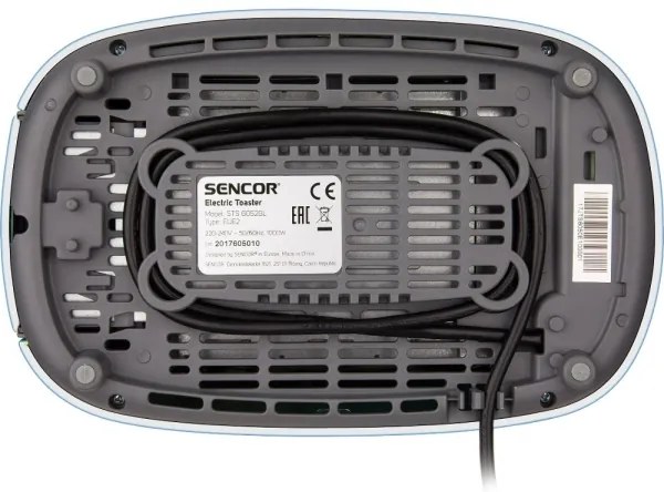 Sencor - Prajitor de pâine pentru 2 felii, cu suport pentru încălzire, 1000 W/230 V, albastru