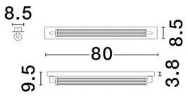 Aplica baie LED, protectie IP44, L-80cm, Negru, Fasko NVL-9236298