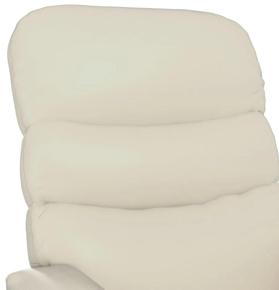 Fotoliu de masaj rabatabil vertical alb crem piele ecologica 1, Alb crem