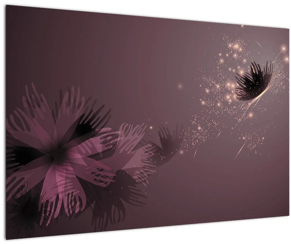 Tablou - Floare și fluture (90x60 cm)