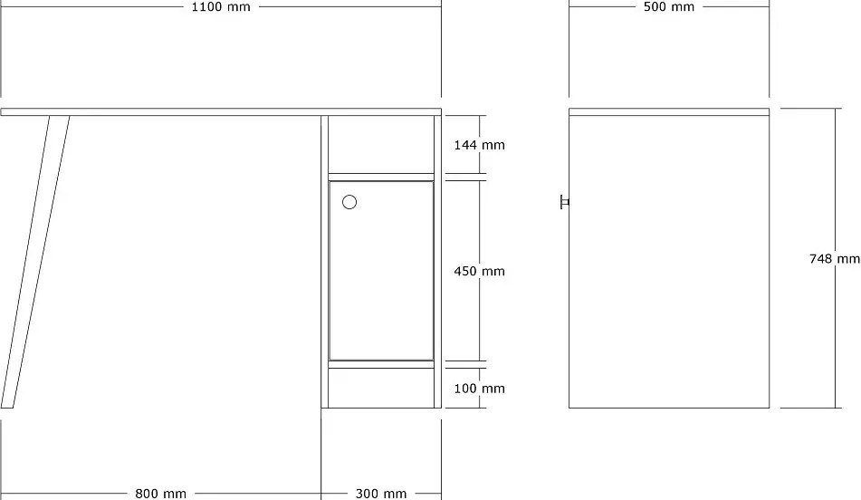 Birou Calvin masa pc,office,culoare antracit si oak,110 cm