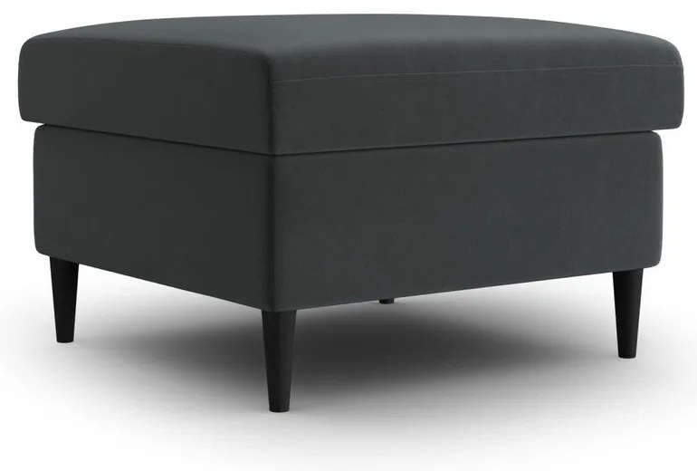 Taburet gri închis cu tapițerie din catifea Kyoto – Cosmopolitan Design