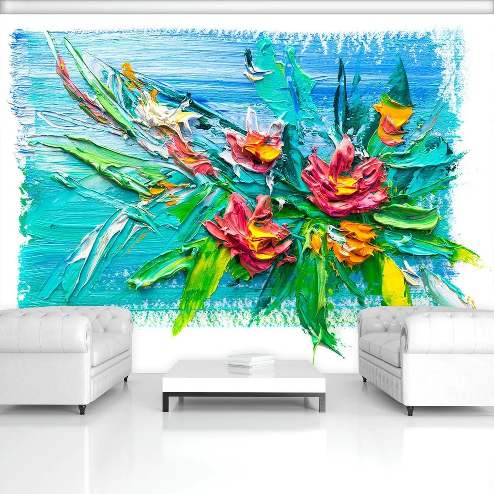 Fototapet - Flori în ulei (152,5x104 cm)