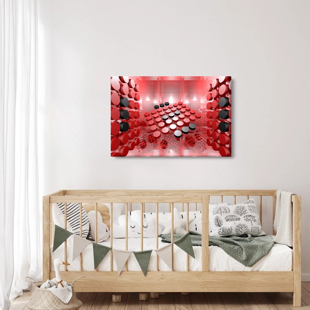Tablou cu abstracți din butoane (90x60 cm)