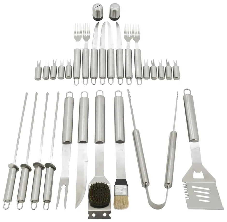 Set 30 ustensile de grătar, cu servietă Alu - Cattara