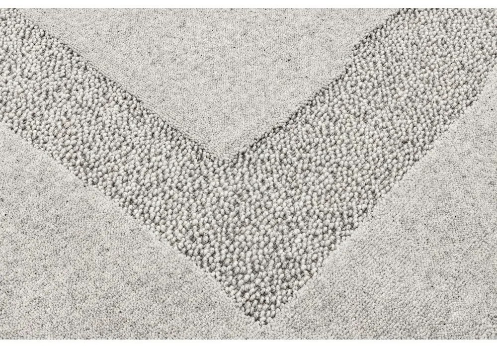 Covor gri deschis din lână 133x190 cm Morphic Rocca – Agnella