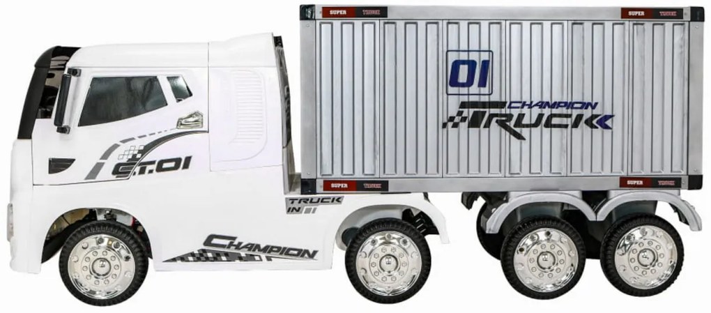 Camion Electric cu acumulator pentru copii NOVOKIDS™ Super Truck , Roti din Cauciuc EVA, Max 35 kg , Usi cu deschidere , Baterie12V, 2 Viteze,