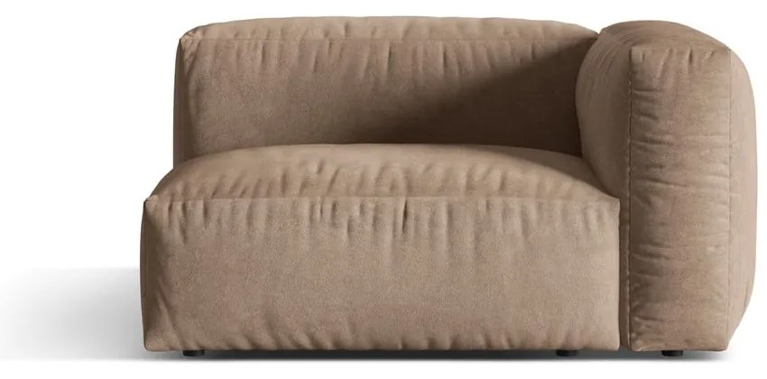 Modul pentru canapea modulară maro deschis cu tapițerie din catifea (cu colț pe partea dreaptă) Martina – Micadoni