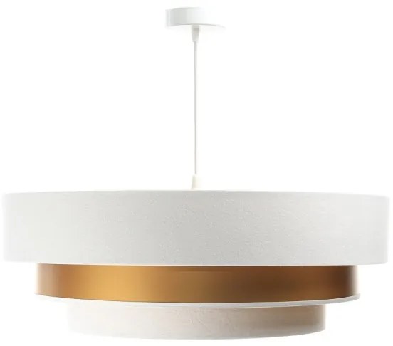 Lustr TRINITI 1xE27/60W/230V alb/auriu pe cablu