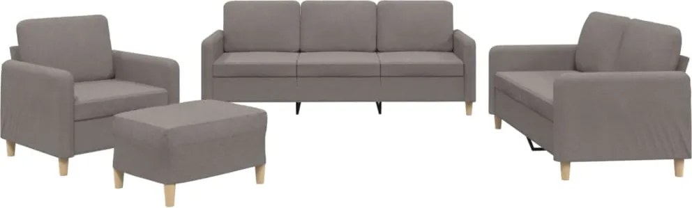 vidaXL Set de canapea cu perne, 4 piese, gri taupe, material textil
