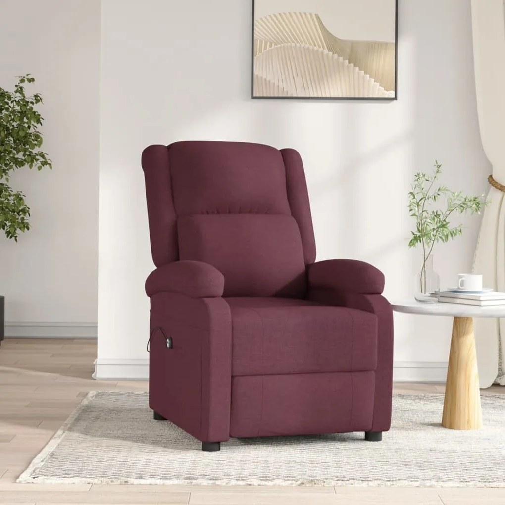 3098359 vidaXL Fotoliu rabatabil electric, violet, material textil