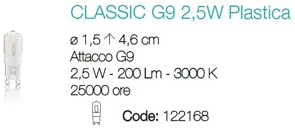 Bec LED G9 2.5W PLASTICA 122168