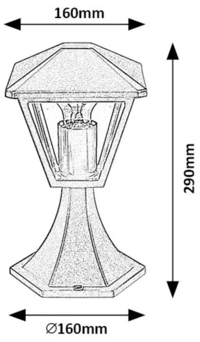 Lampă de exterior PARAVENTO 1xE27/40W/230V IP44 Rabalux 7148