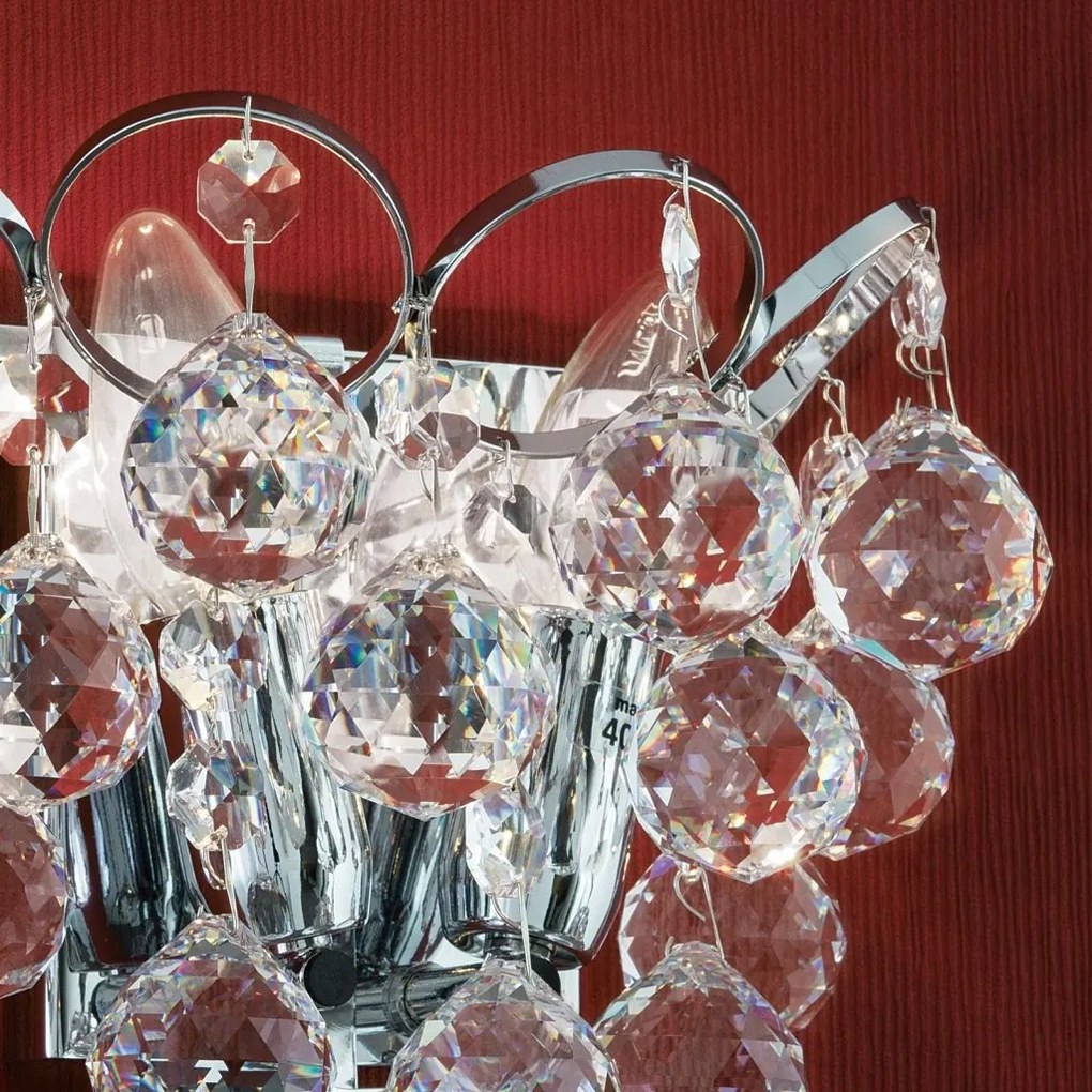 Aplica de perete cristal Asfour KRISTALL KLASSISCH crom