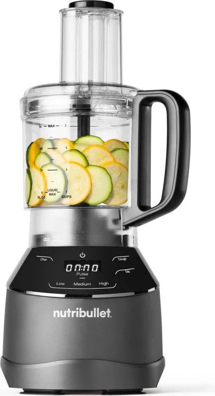 Blender, robot, Nutribullet 3in1 Triple Prep System NBF580B, 1500 W, 1,8 l, 8 programe, 3 viteze, 8 programe, Recunoastere accesorii, Comandă tactila, Negru/gri