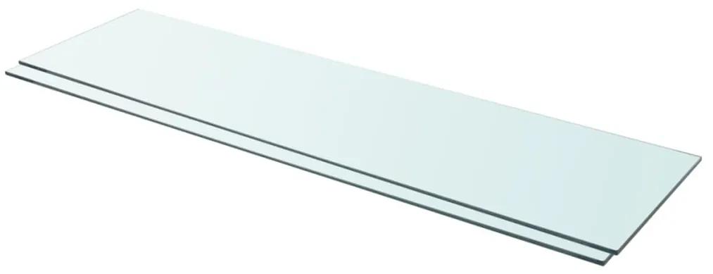vidaXL Rafturi, 2 buc., 110 x 30 cm, panouri sticlă transparentă