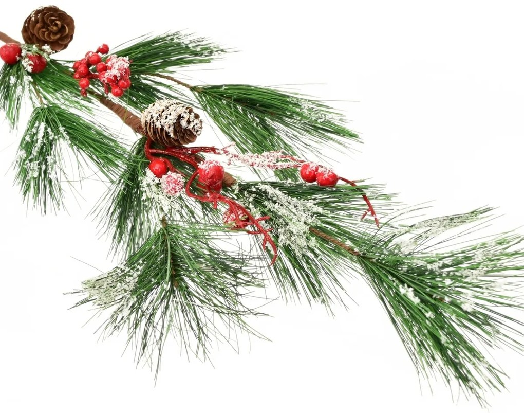 Ramură artificială de pin cu ornament, 75 cm