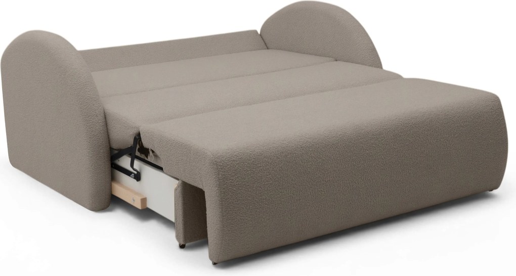 Canapea extensibilă cu 3 locuri și spațiu de depozitare Nubi 140 cm - bouclé bej Quelle 16