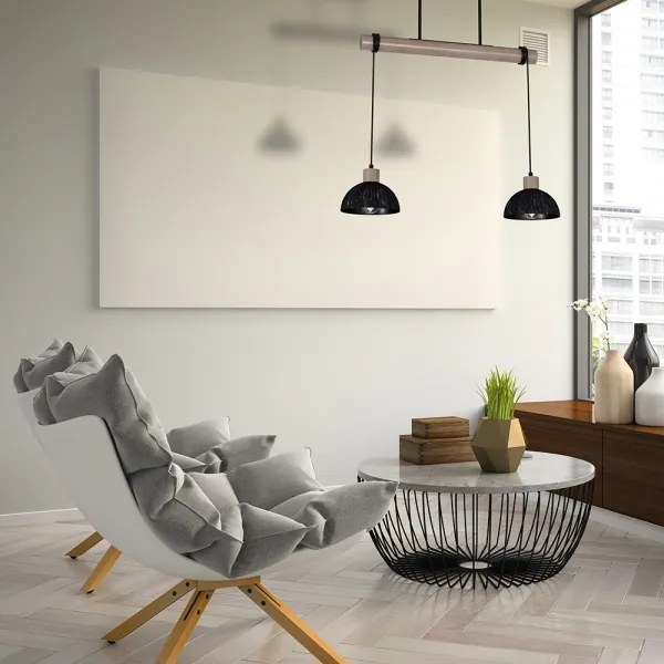 Lustră pe cablu ERIK 2xE27/60W/230V maro/negru