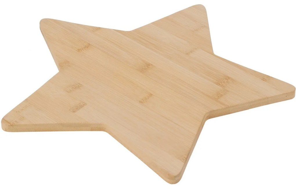 Placă de servire de Crăciun din bambus Stea