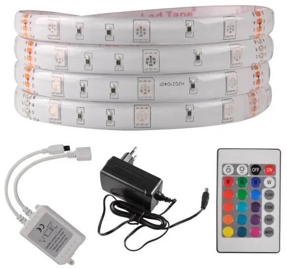 Banda LED RGB reglabilă exterior 5m LED/14W/12V IP65 + telecomandă