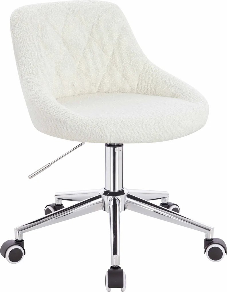 HR1054K Scaun Crem Boucle cu Bază Cromata