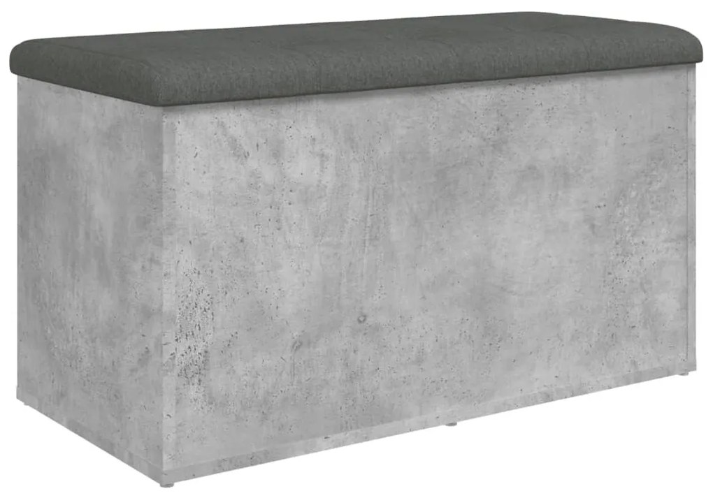 835050 vidaXL Bancă de depozitare, gri beton, 82x42x45 cm, lemn prelucrat