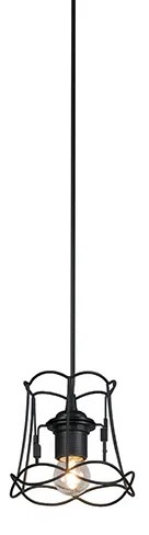 Lampă suspendată retro neagră 15 cm - Granny Frame