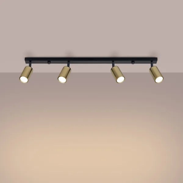 Spot Sollux SL.1387 WINX 4xGU10/10W/230V negru/auriu