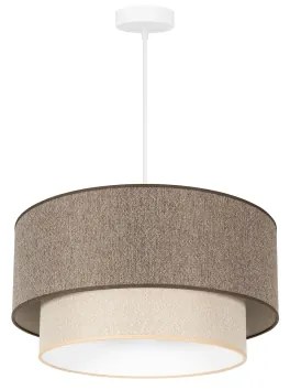 Duolla- Lustră pe cablu BOHO ECO RECYCLING 1xE27/15W/230V d. 45 cm maro/crem