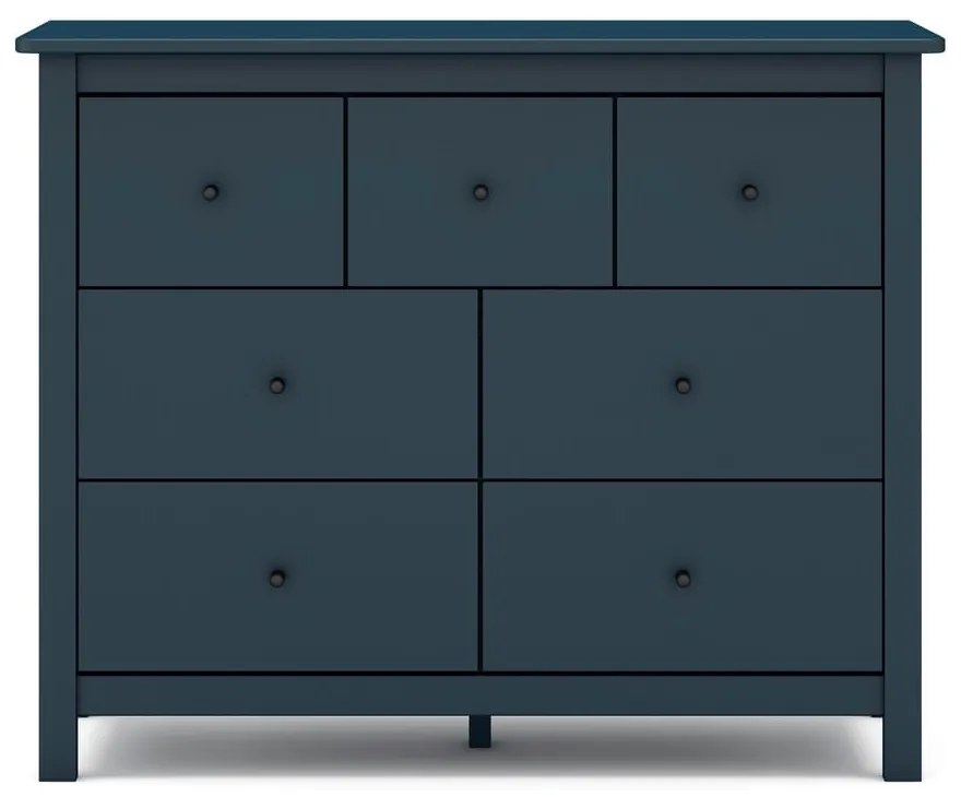 Comodă albastru-închis joasă din lemn de pin 110x80 cm Misti – Marckeric