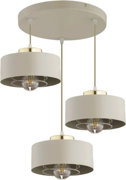 BRILAGI - Lustră suspendată pe cablu SPRING 3xE27/60W/230V bej/auriu