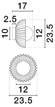 Aplica decorativa ceramica crem, sticla alb, PETEL