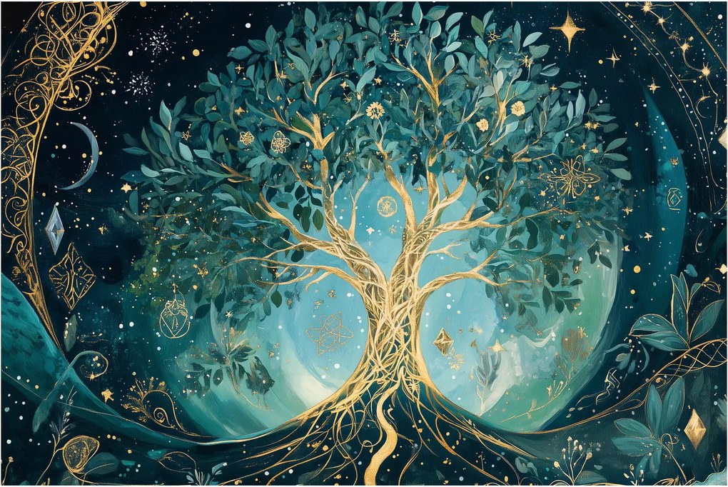 Tablou – Arborele vieții în univers (90x60 cm)