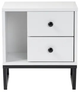 Noptieră GLIMMER 50x45,2 cm alb/negru