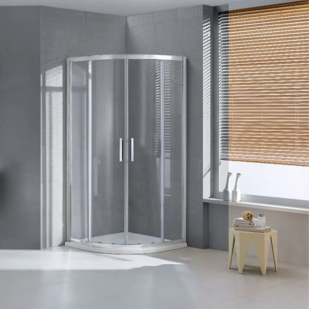 Cabină de duș curbată Aquarius fără cădiță de duș 80x80 cm cu strat de acoperire Easy Clean