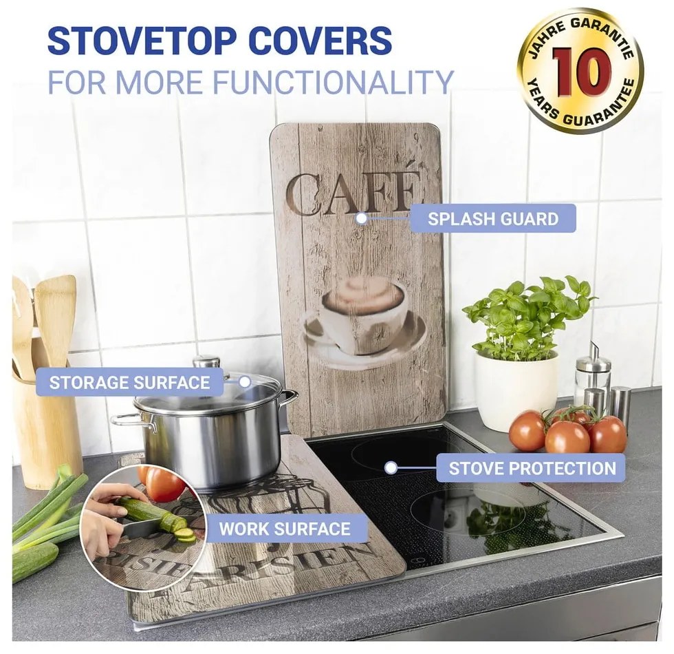 Set 2 protecții din sticlă pentru aragaz Wenko Bistrot, 52 x 30 cm