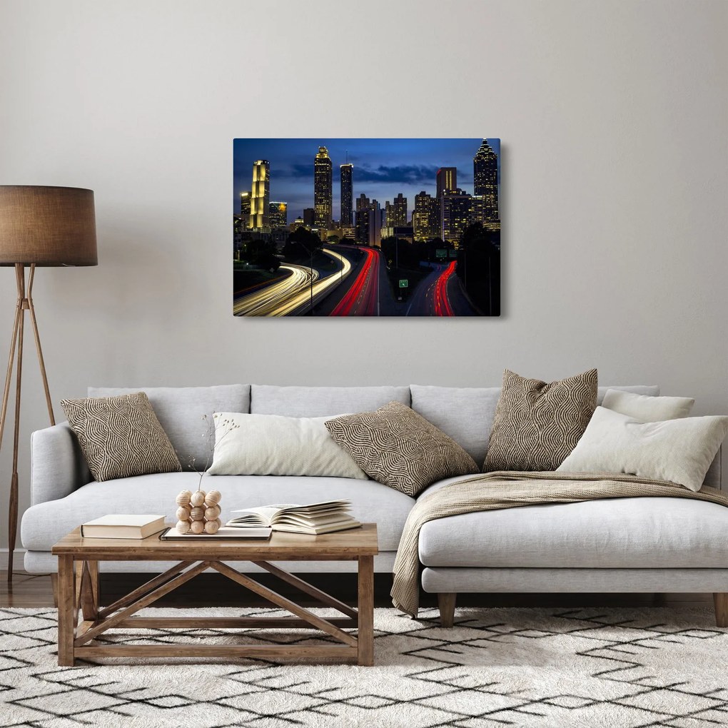 Tablou cu orașul nocturn (90x60 cm)
